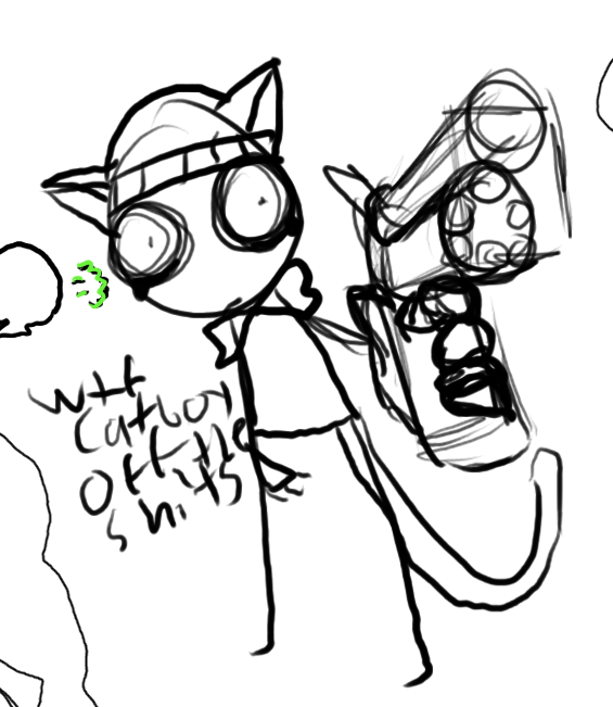 Drawpile drawing of Tanaka from Odd Taxi